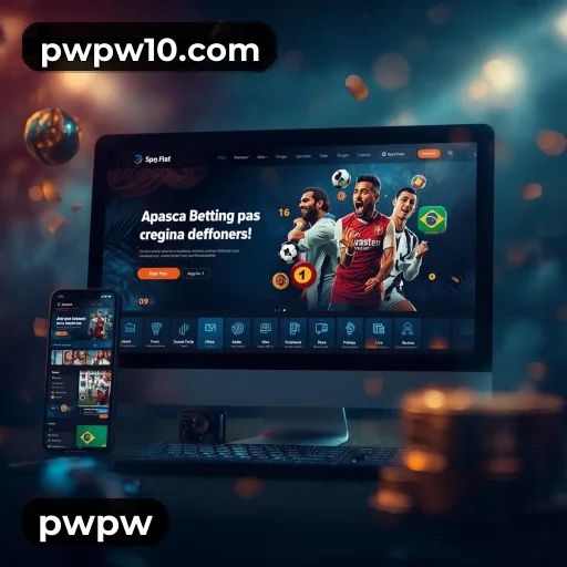 App pwpw para iOS e Android — interface mobile, login biométrico e PIX integrado