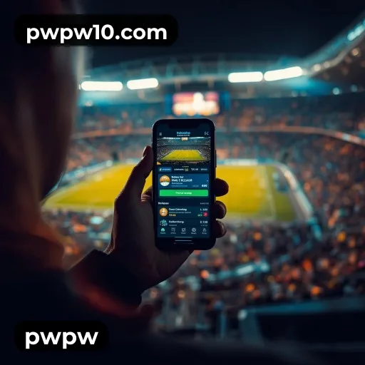 App pwpw para iOS e Android — interface mobile, login biométrico e PIX integrado